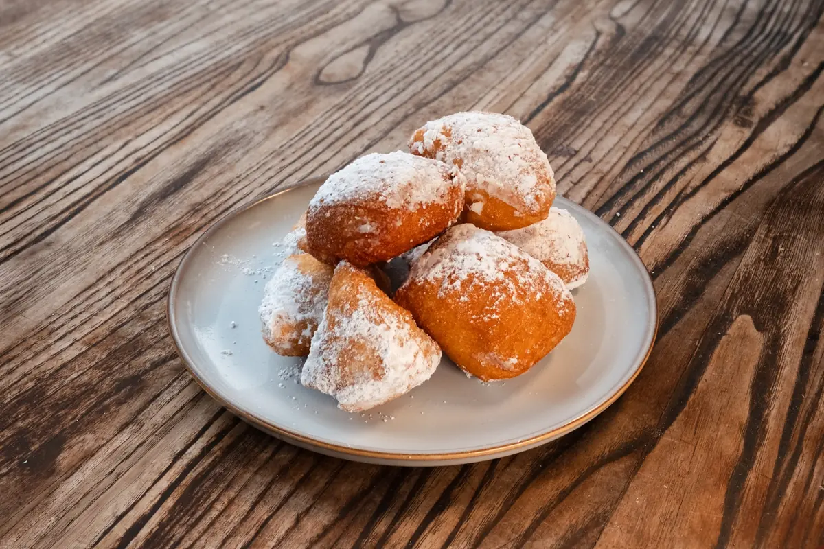Zeppoli dusted with powdered sugar